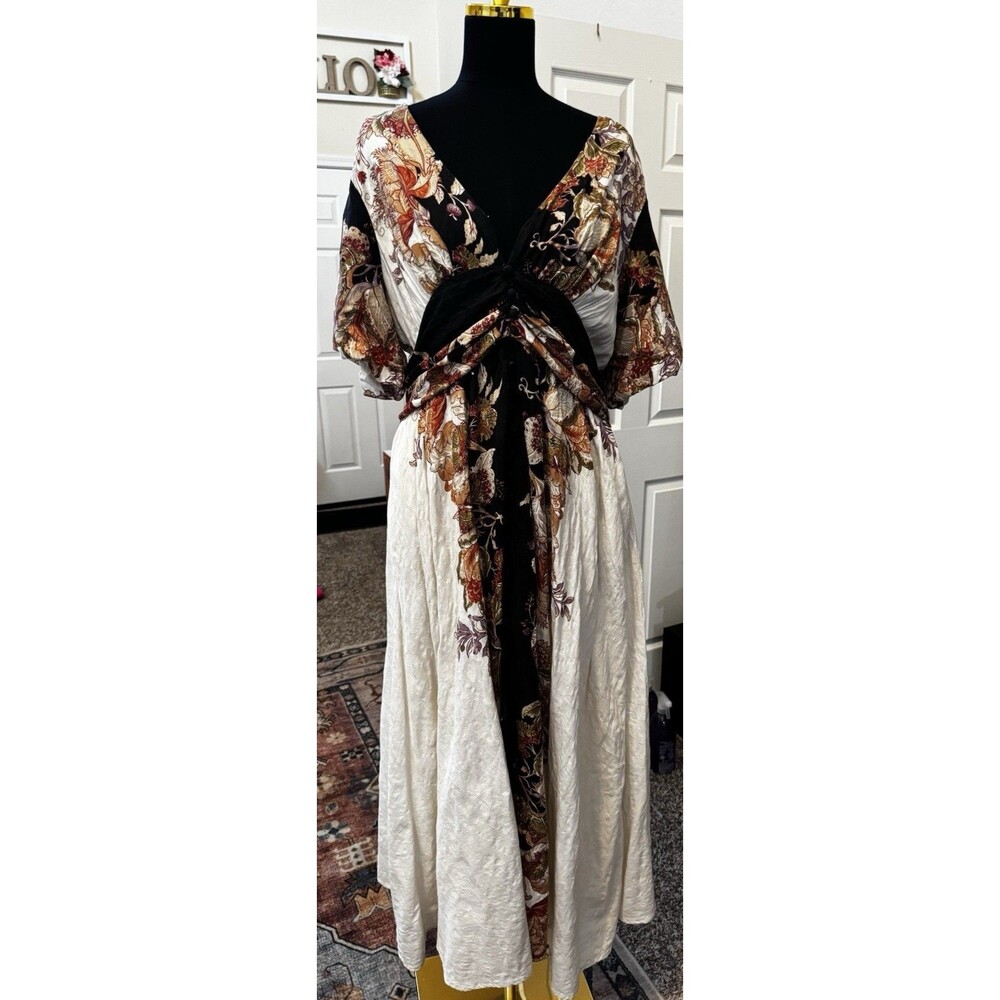 EUC Anthropologie Catalina Button Front Dress Womens Plus 1X Floral V-Neck Midi - Picture 15 of 16